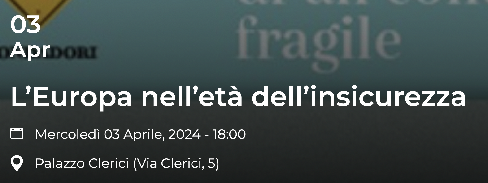L’Europa nell’età dell’insicurezza